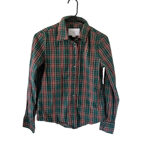 Tuckernuck The Shirt by Rochelle Behrens Green Plaid Button Down - Picture 1 of 5